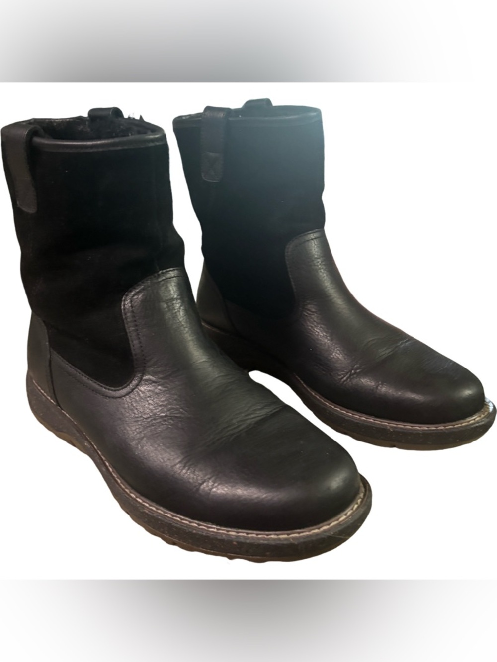 Abeo Men's Bryson Full Grain leather Pull on Orthotic Shearling Boot Size 11 M